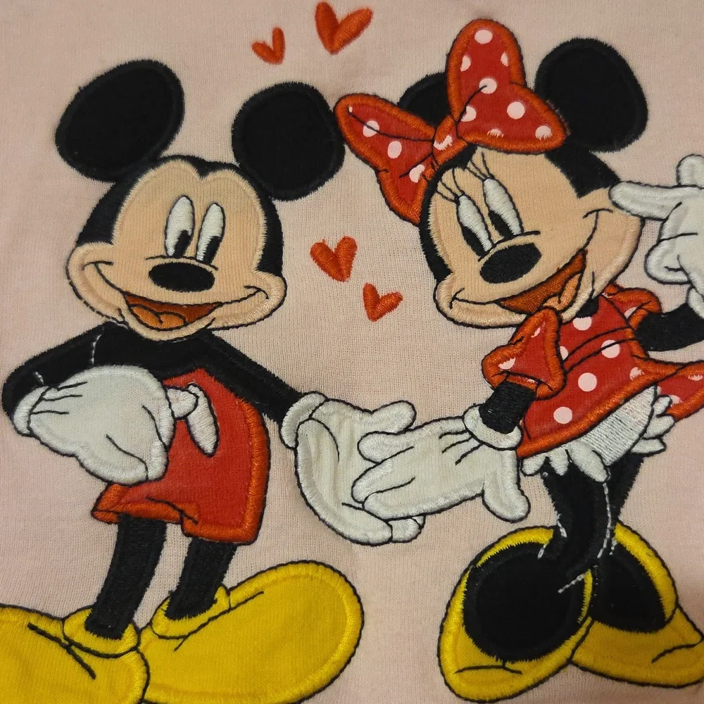 Disney Pink Infant Mickey & Minnie Mouse Ruffle Baby Onesie Bodysuit 18-24months